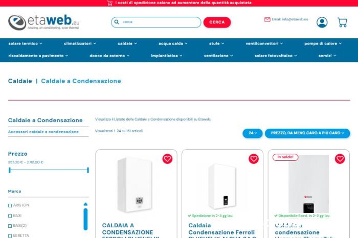 Vendita Commercio al dettaglio non alimentare NEGOZIO ON-LINE CALDAIE E CLIMATIZZATORI a Roma (RM)